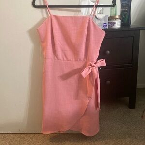 Pink wrap dress